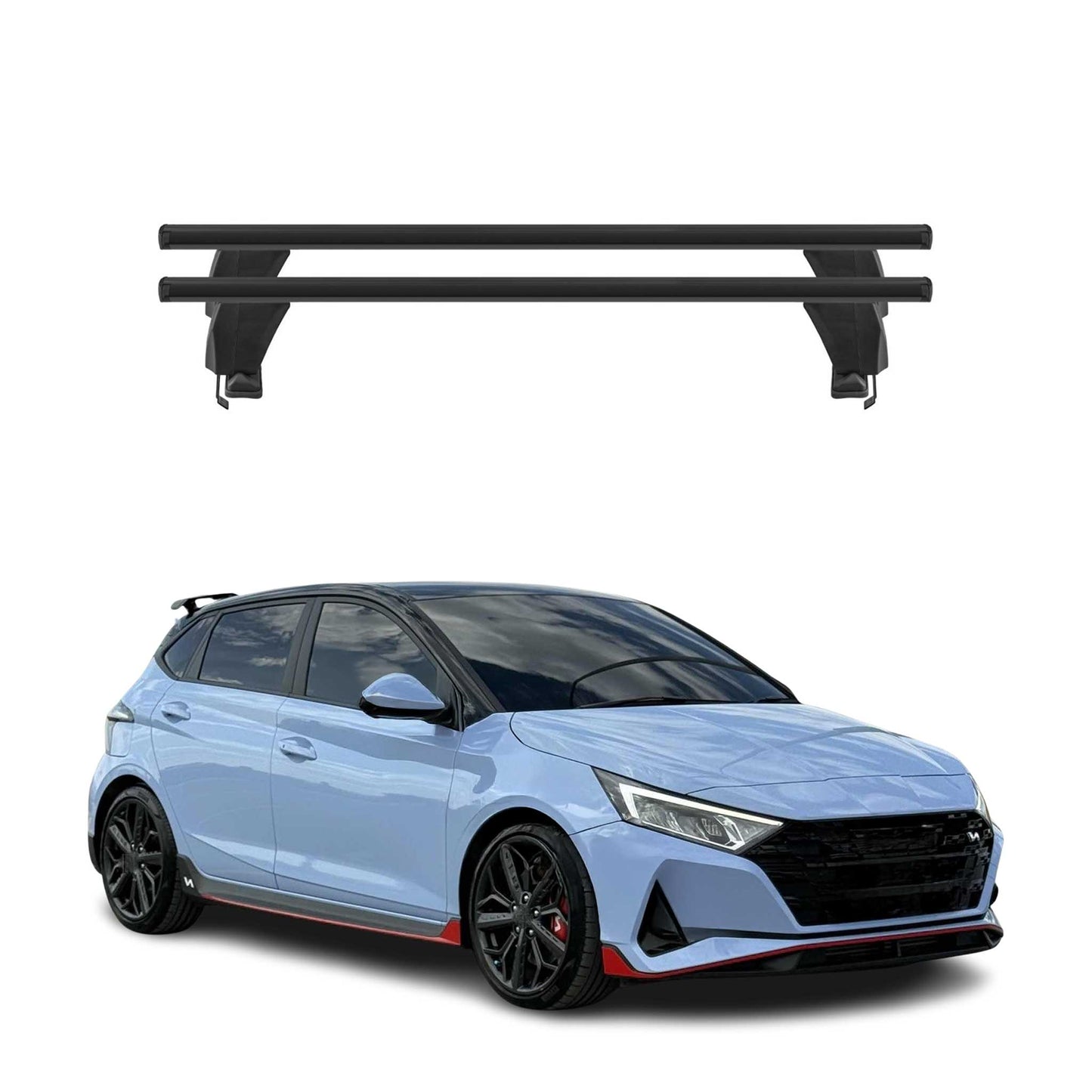 Menabo Dachträger Grundtäger für Hyundai i20 / i20 N 2020-2025 50kg Alu Schwarz