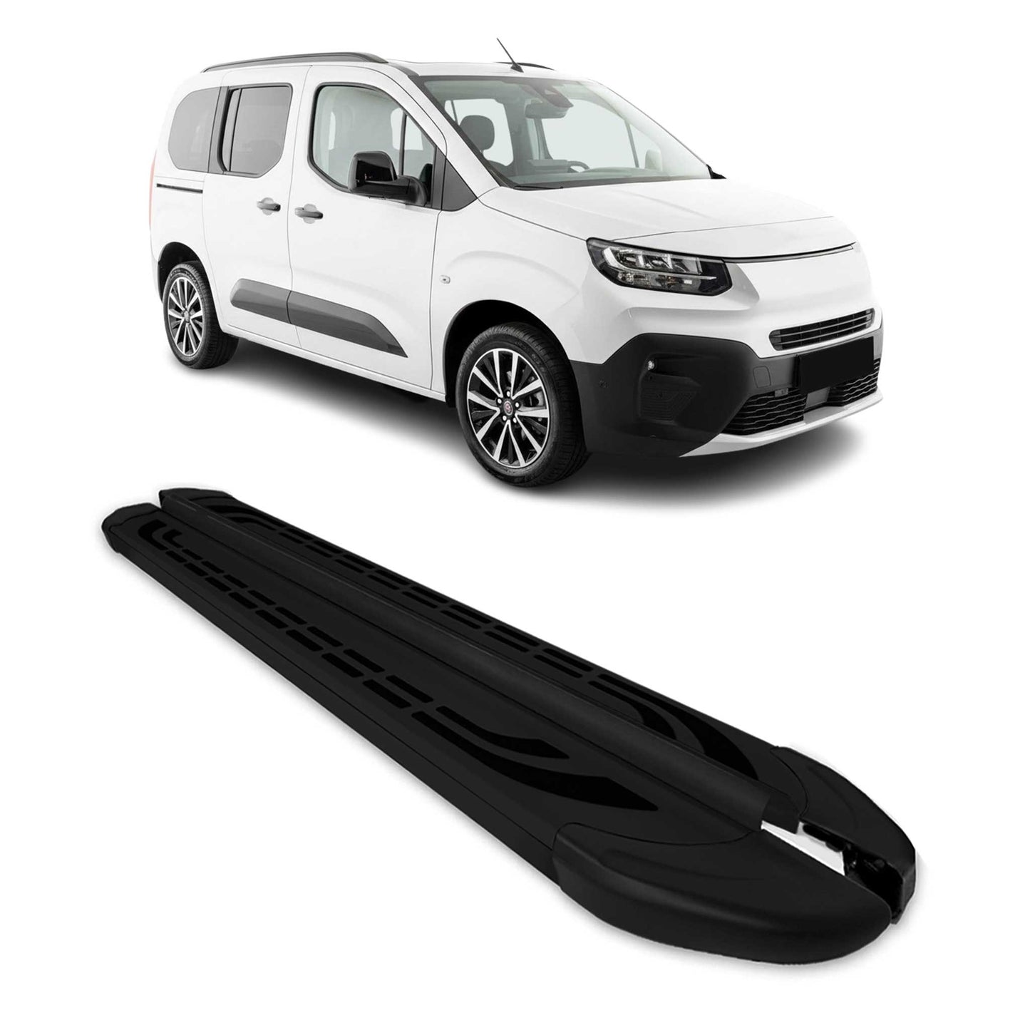 Trittbretter Seitenschweller für Fiat Doblo 2022-2025 Kombi L1 Schwarz 2 tlg