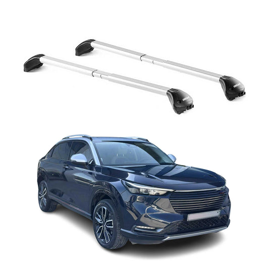 Portbagaj de plafon pentru Honda HR-V 2021-2025 100kg aluminiu argintiu 2 buc ABE
