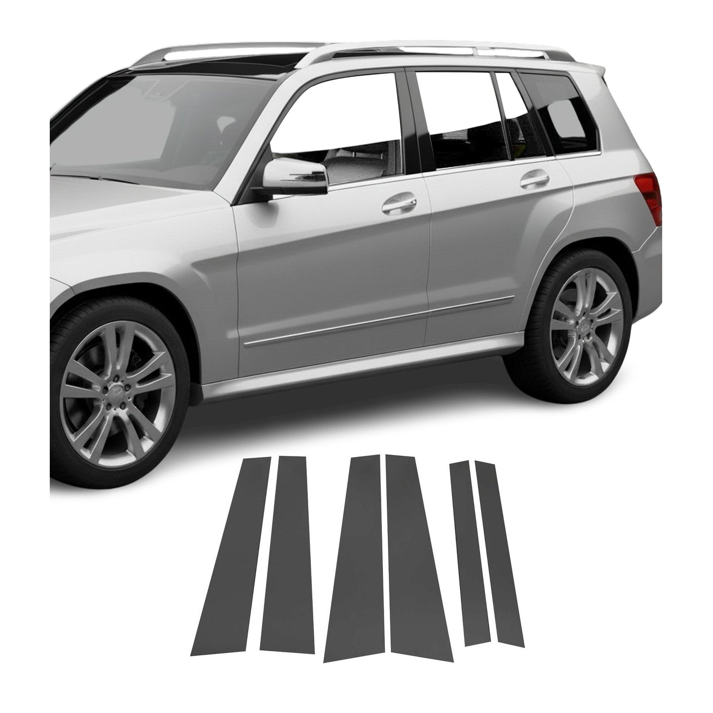 B-Säule Türsäulen Verkleidung für Mercedes GLK X204 2008-2015 Chrom Dunkel 6x