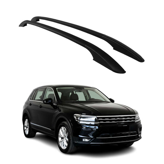 Aluminium Dachreling Relingträger für VW Tiguan mk2 2016-2024 Schwarz 2tlg