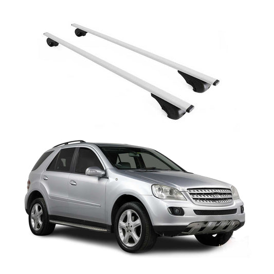Portbagaj de plafon pentru Mercedes ML Class W164 2005-2011 75kg gri metalizat 2x