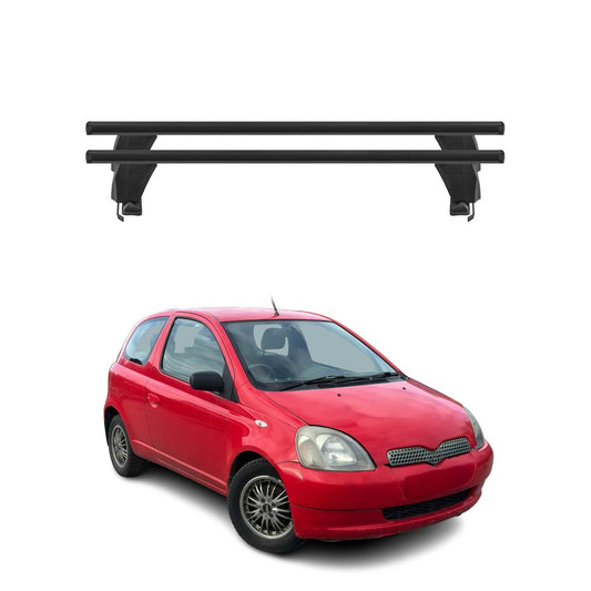 Menabo Dachträger Grundtäger für Toyota Yaris 1999-2005 50kg Alu Schwarz 2 tlg