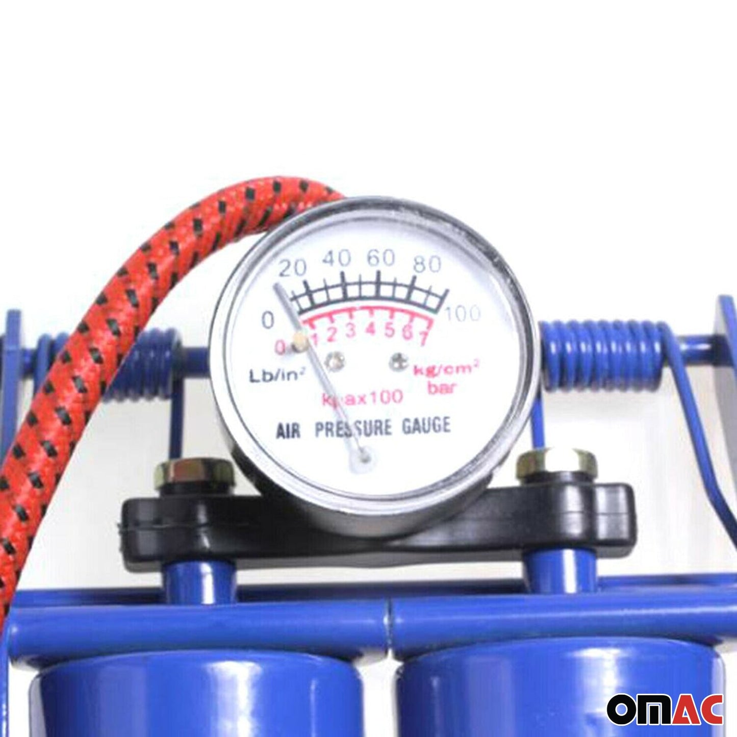 Fußpumpe Fußluftpumpe Auto mit Manometer Doppelzylinder Luftpumpe Fahrrad