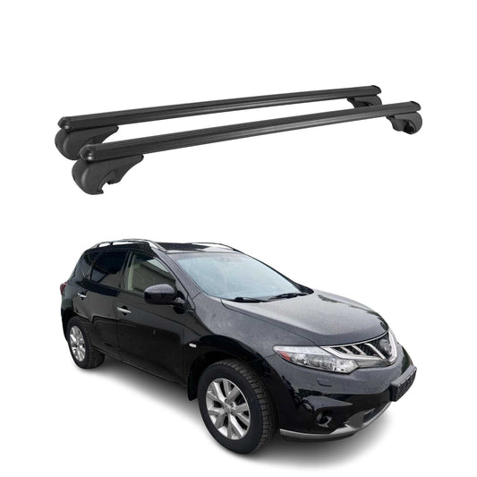 Portbagaj de plafon pentru Nissan Murano 2007-2014 75kg aluminiu negru 2 buc