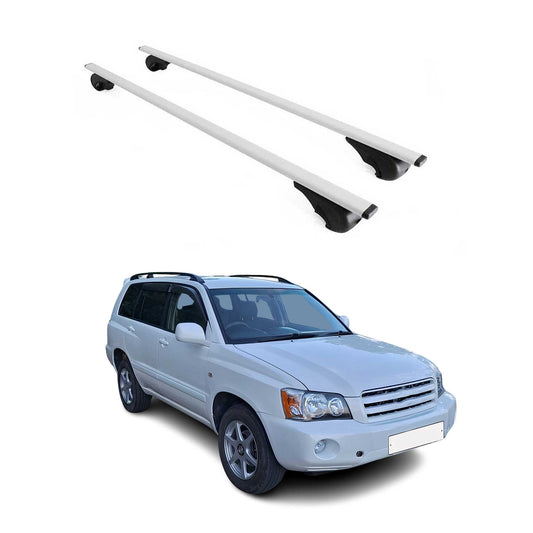 Portbagaj de plafon pentru Toyota Kluger 2000-2013 75kg metal argintiu 2 buc