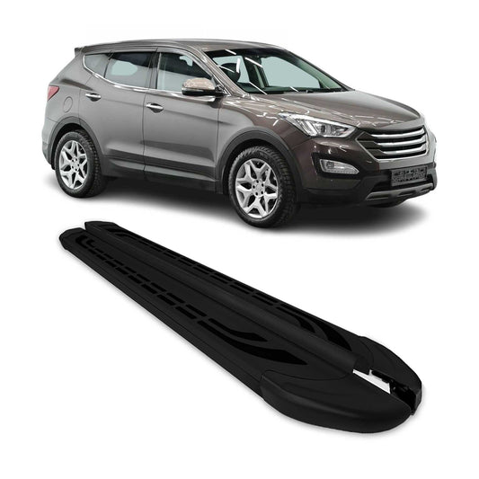 Trittbretter Schweller Seitenbretter für Hyundai Santa Fe 2012-2018 Alu Schwarz