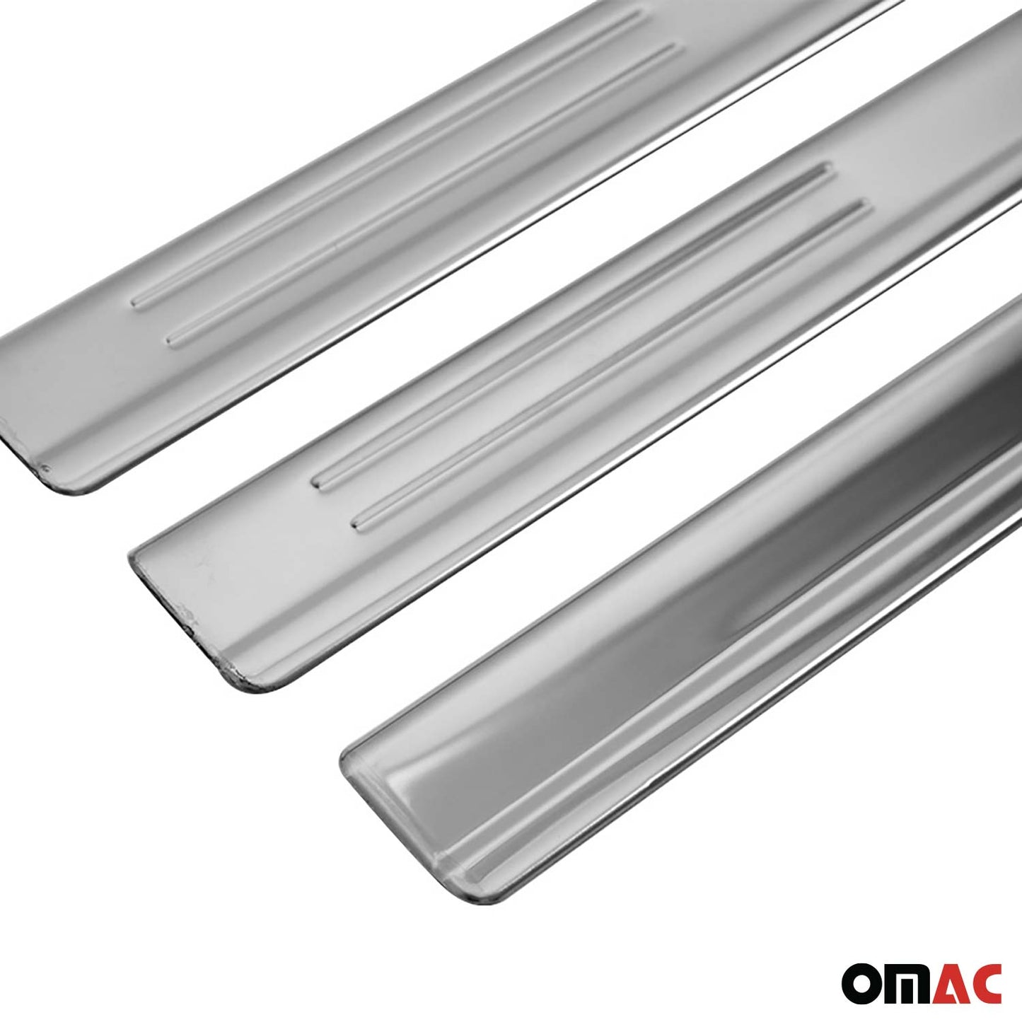 Ornamente prag uși pentru VW Passat B8 2015-2025, oțel inoxidabil, argintiu, set 4 piese