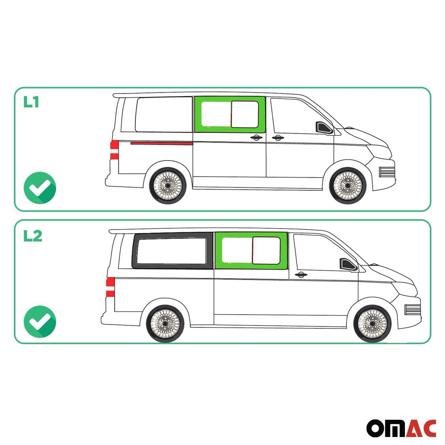 Seitenfenster Schiebefenster für VW T6 T6.1 2015-24 Rechts Schiebetür Auto L1 L2