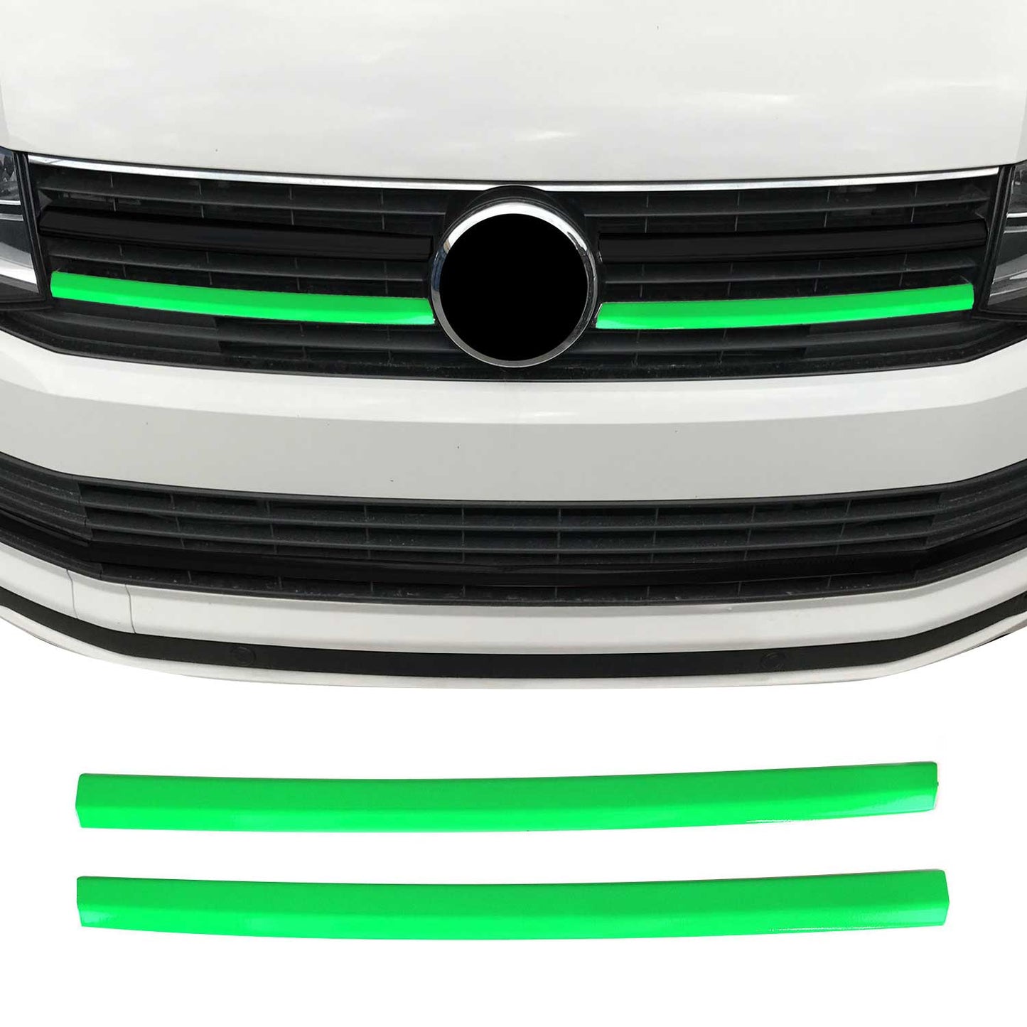 Grilă radiator VW T6 2015-2019 Highline, oțel inoxidabil, verde, set 2 piese