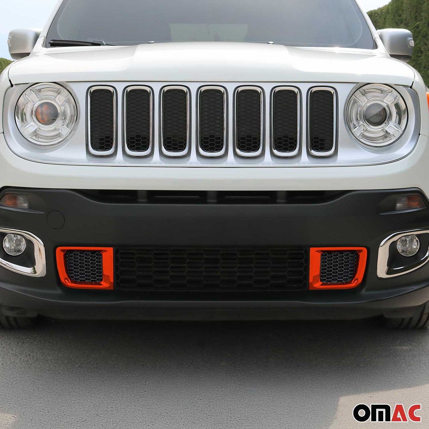 Benzi decorative grilă auto pentru Jeep Renegade 2015-2019 ABS portocaliu 2x