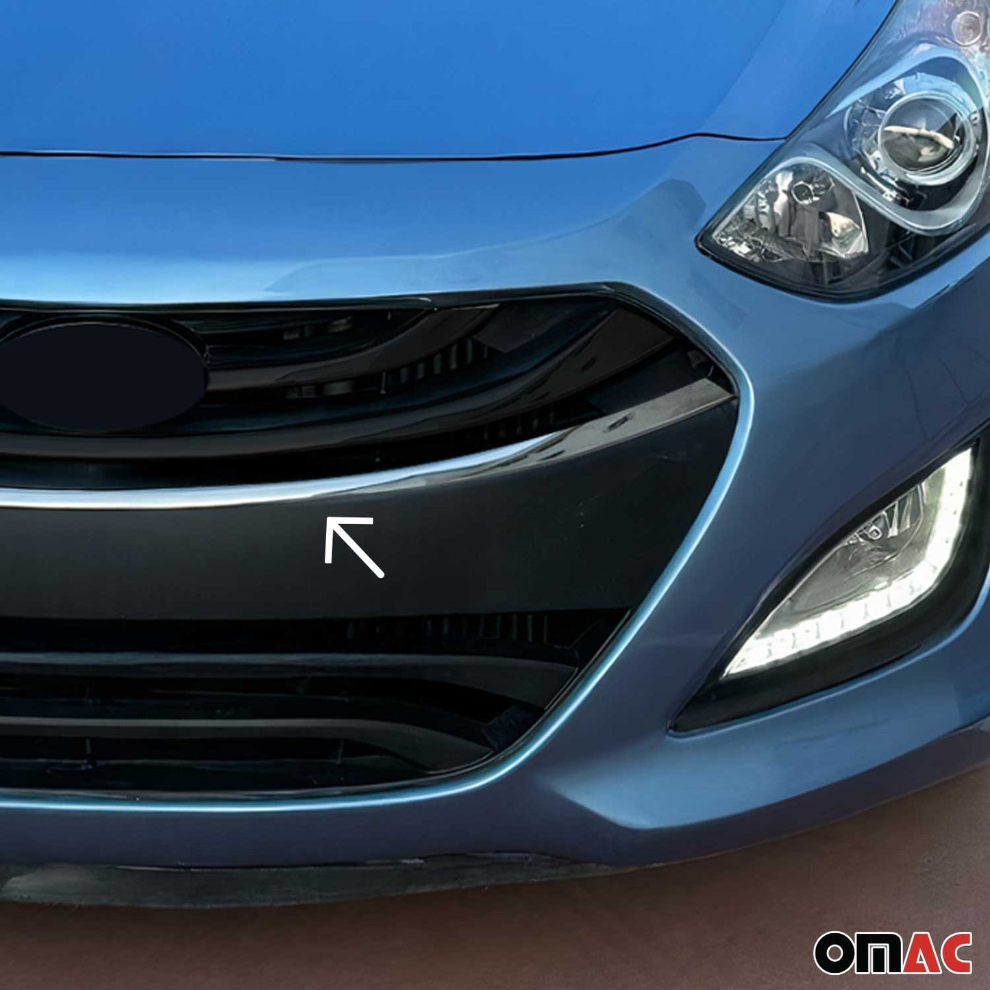 Benzi decorative grilă auto pentru Hyundai i30 Coupe 2013-2017, crom-argintiu