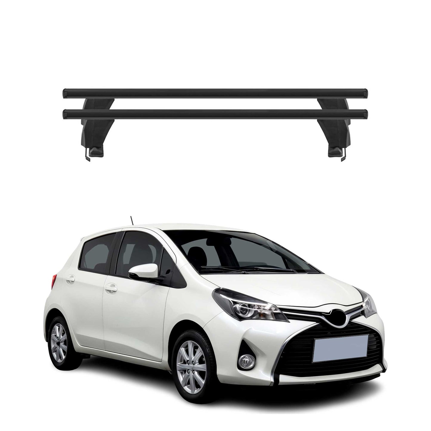 Menabo Dachträger Grundtäger für Toyota Yaris 2011-2019 50kg Alu Schwarz 2 tlg