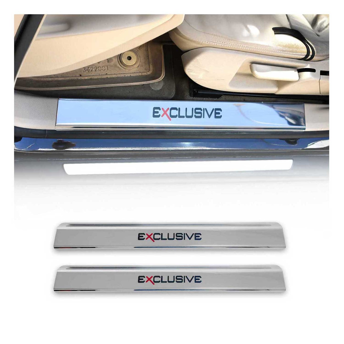 Ornamente prag uși, cromate, pentru VW CC Crafter Eos Fox Golf (2x)