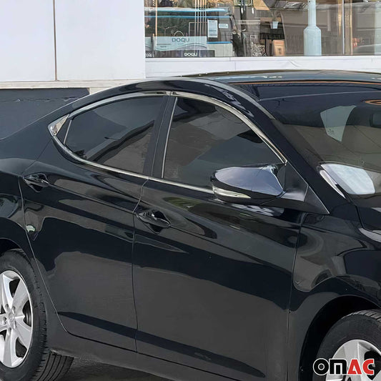 Benzi decorative pentru geamuri pentru Hyundai Elantra Saloon 2010-2015, cromate, 10 bucăți