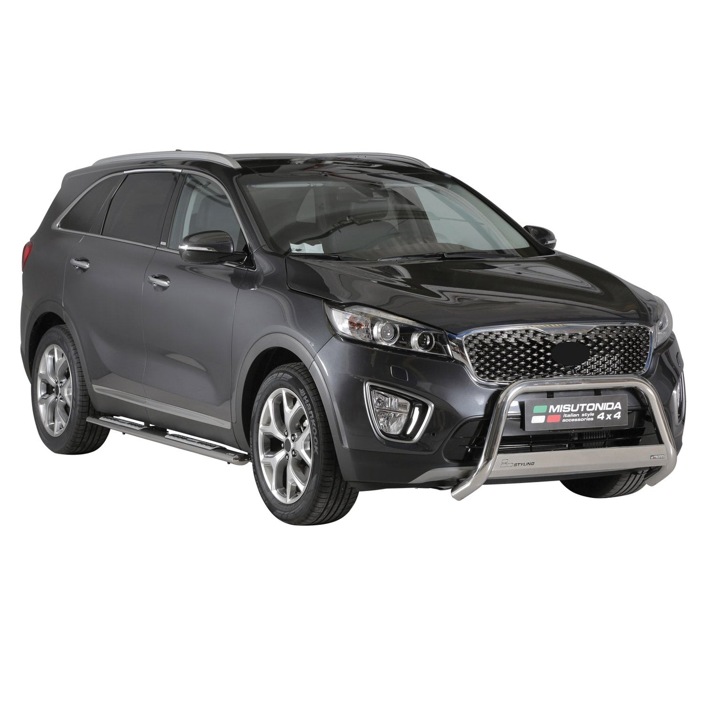 Bară de protecție/buton față pentru Kia Sorento 2015-2018 ø63mm oțel argintiu protecție