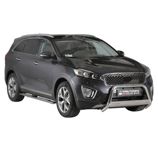 Bară de protecție/buton față pentru Kia Sorento 2015-2018 ø63mm oțel argintiu protecție