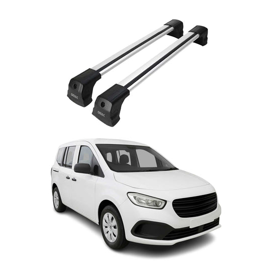 Portbagaj de plafon pentru Mercedes Citan W420 2021-2025 75kg aluminiu argintiu 2 piese