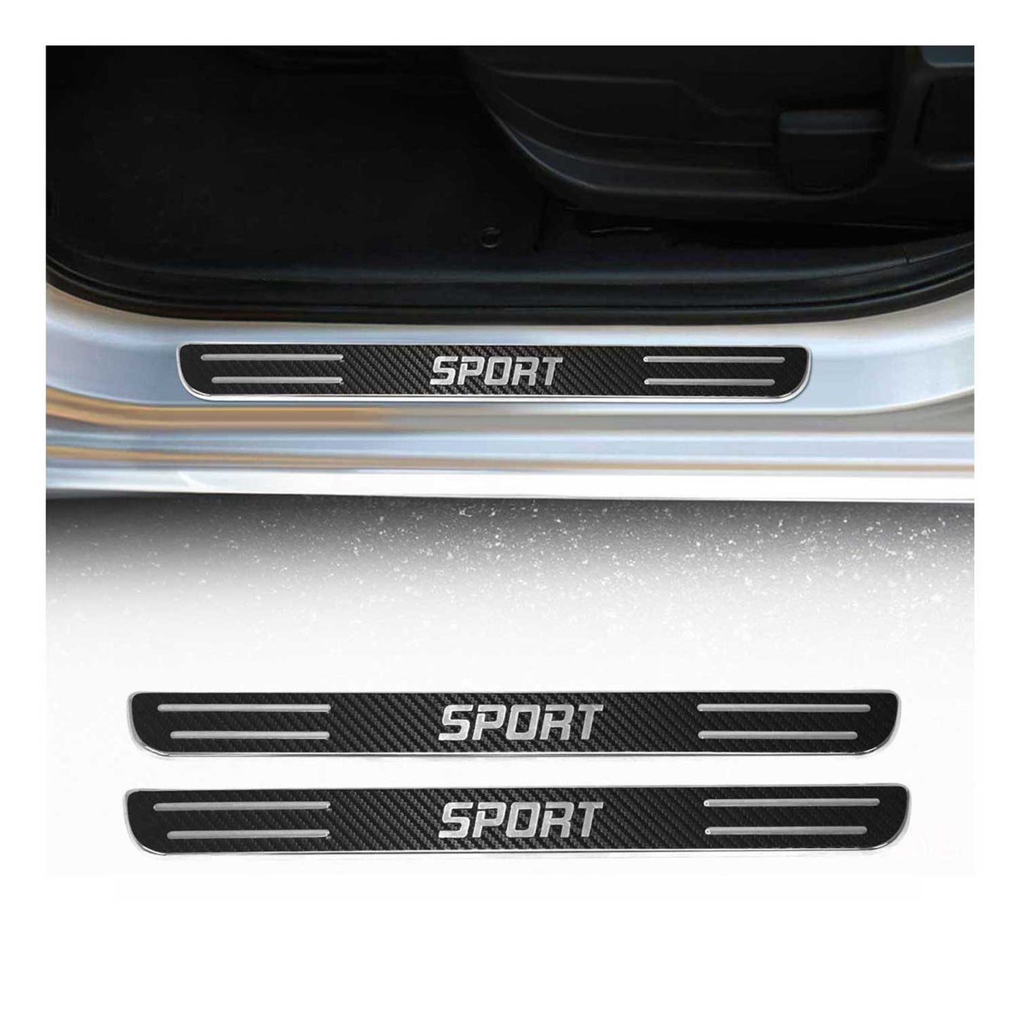 Einstiegsleisten Türschweller Sport für BMW 1er 2011-2025 Chrom Kohlefaserfolien