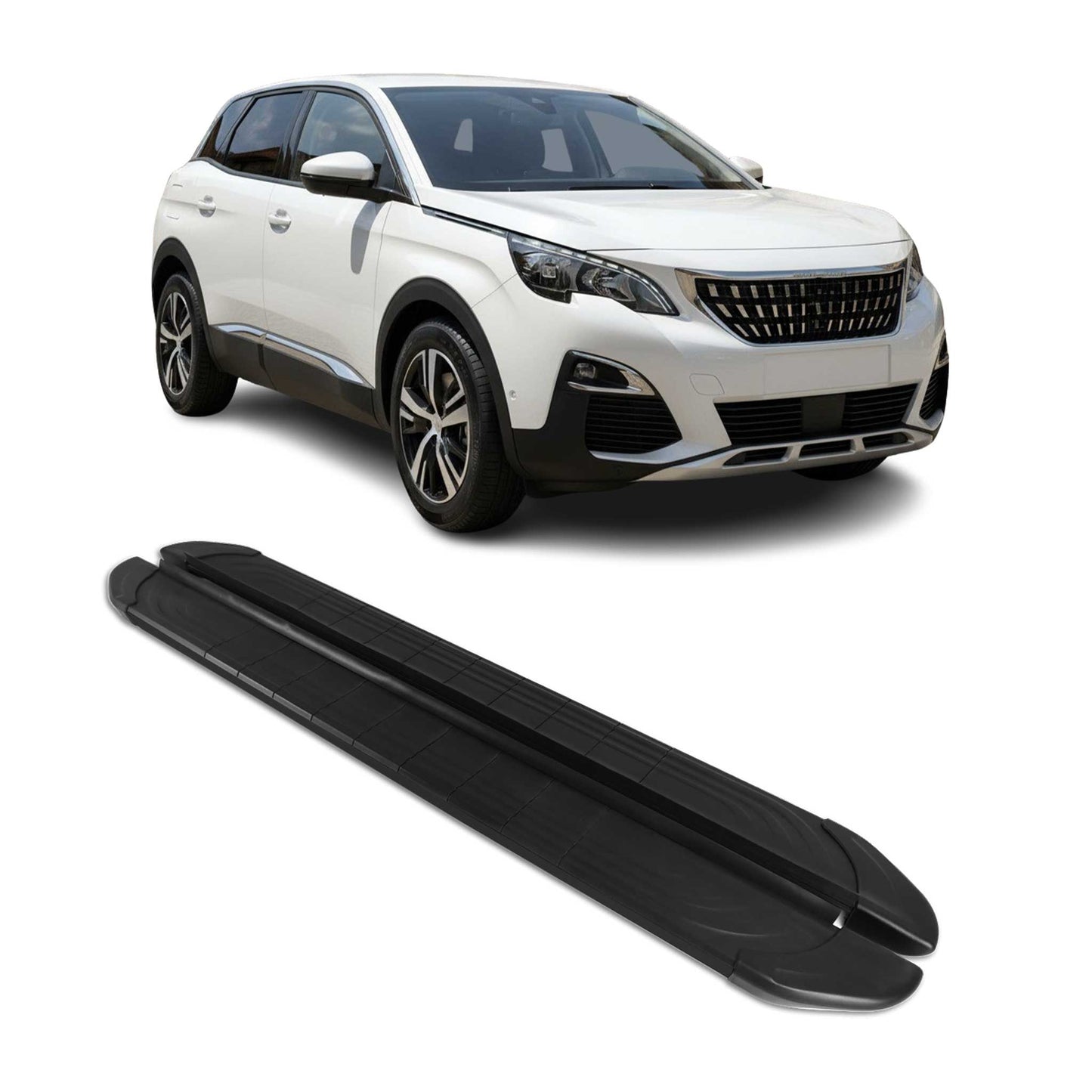 Trittbretter Seitenschweller für Peugeot 3008 2016-2025 Aluminium Schwarz 2tlg