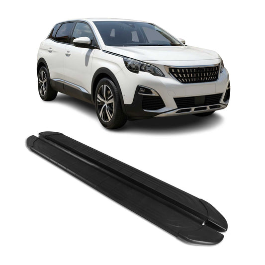 Trittbretter Seitenschweller für Peugeot 3008 2016-2025 Aluminium Schwarz 2tlg