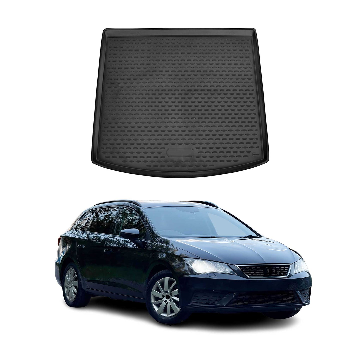 Kofferraummatte Kofferraumwanne für Seat Leon Kombi 2012-2020 Gummi TPE Schwarz