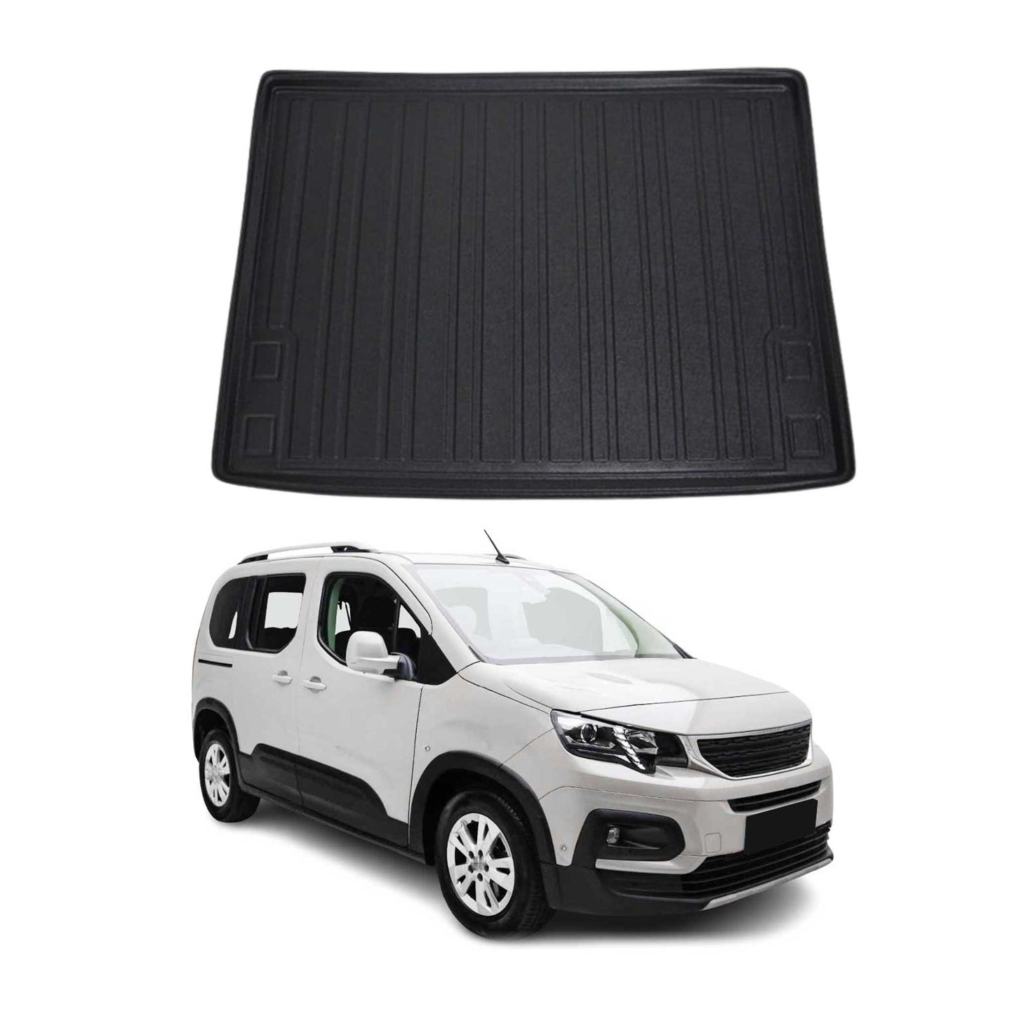 Kofferraumwanne Laderaumwanne für Peugeot Rifter 2019-2025 Gummi TPE Schwarz