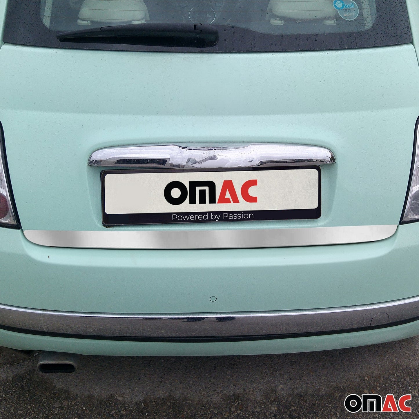 Bandă decorativă portbagaj, bandă decorativă spate pentru Fiat 500C 2007-2015, oțel inoxidabil, cromat