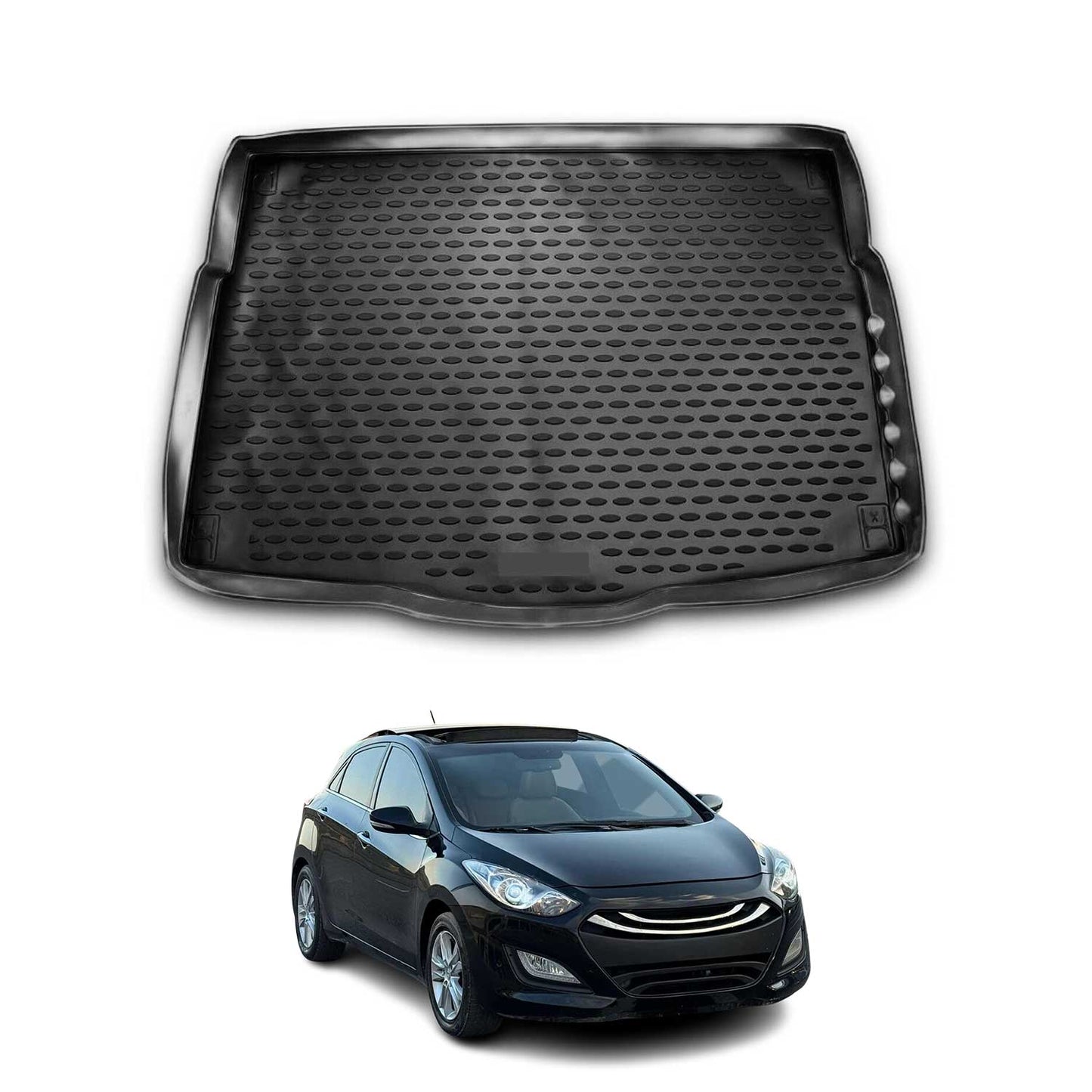 Kofferraummatte Kofferraumwanne für Hyundai i30 2012-2017 Schragheck Gummi TPE