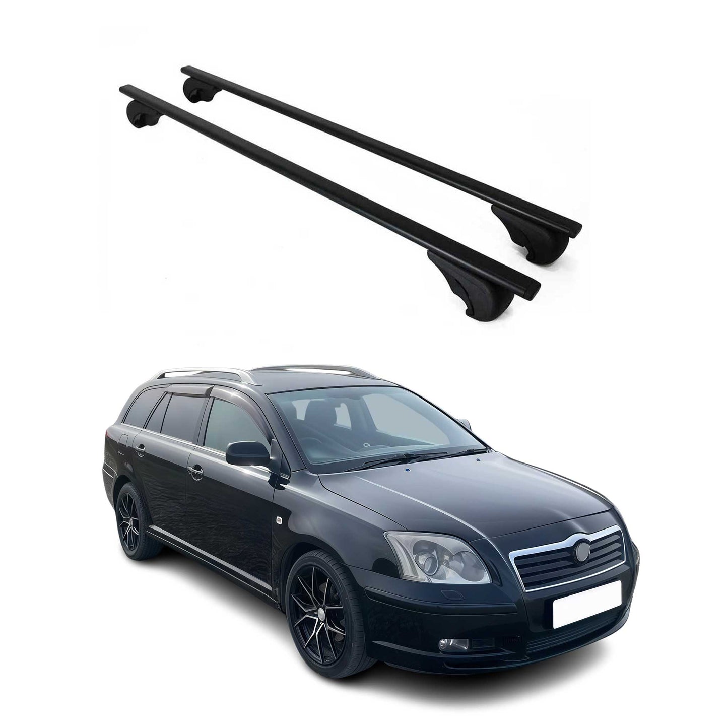Dachträger Grundtäger für Toyota Avensis Verso mk2 2001-2008 75kg Metall Schwarz