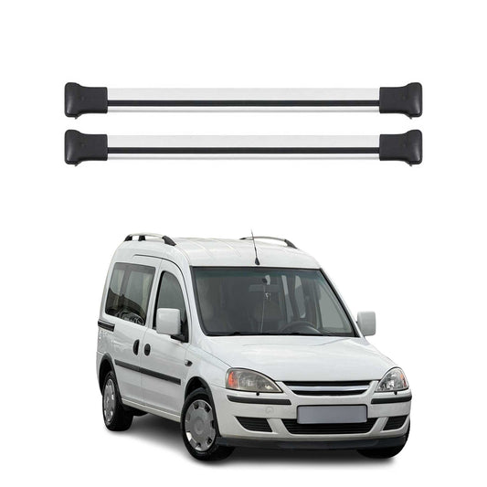 Portbagaj de plafon pentru Opel Combo C 2001-2011 75kg aluminiu argintiu 2 buc