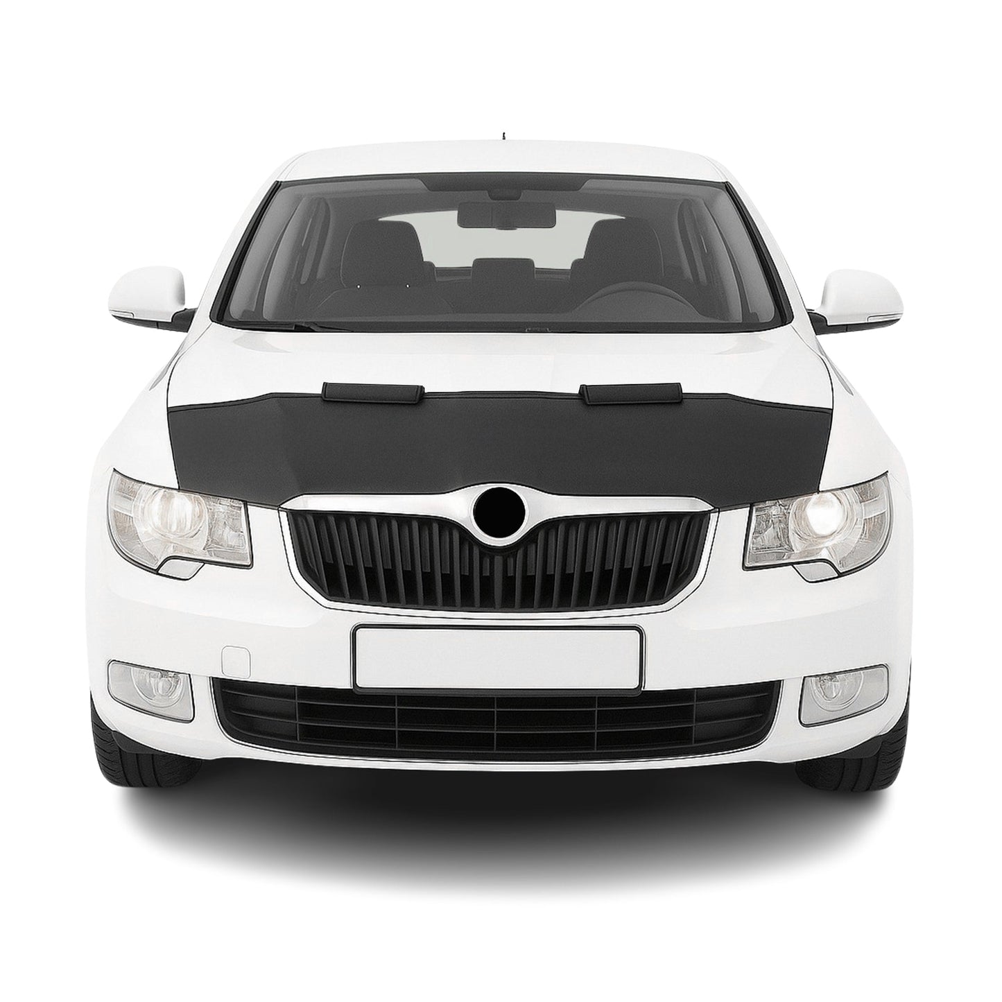 Haubenbra Steinschlagschutz Bonnet Bra für Skoda Super B 2008-2013 Schwarz Halb