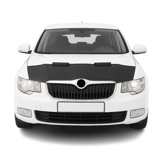 Haubenbra Steinschlagschutz Bonnet Bra für Skoda Super B 2008-2013 Schwarz Halb