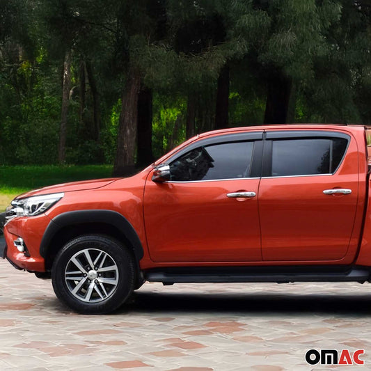 Benzi decorative pentru geamuri pentru Toyota Hilux 2015-2025, oțel inoxidabil cromat, 4 bucăți