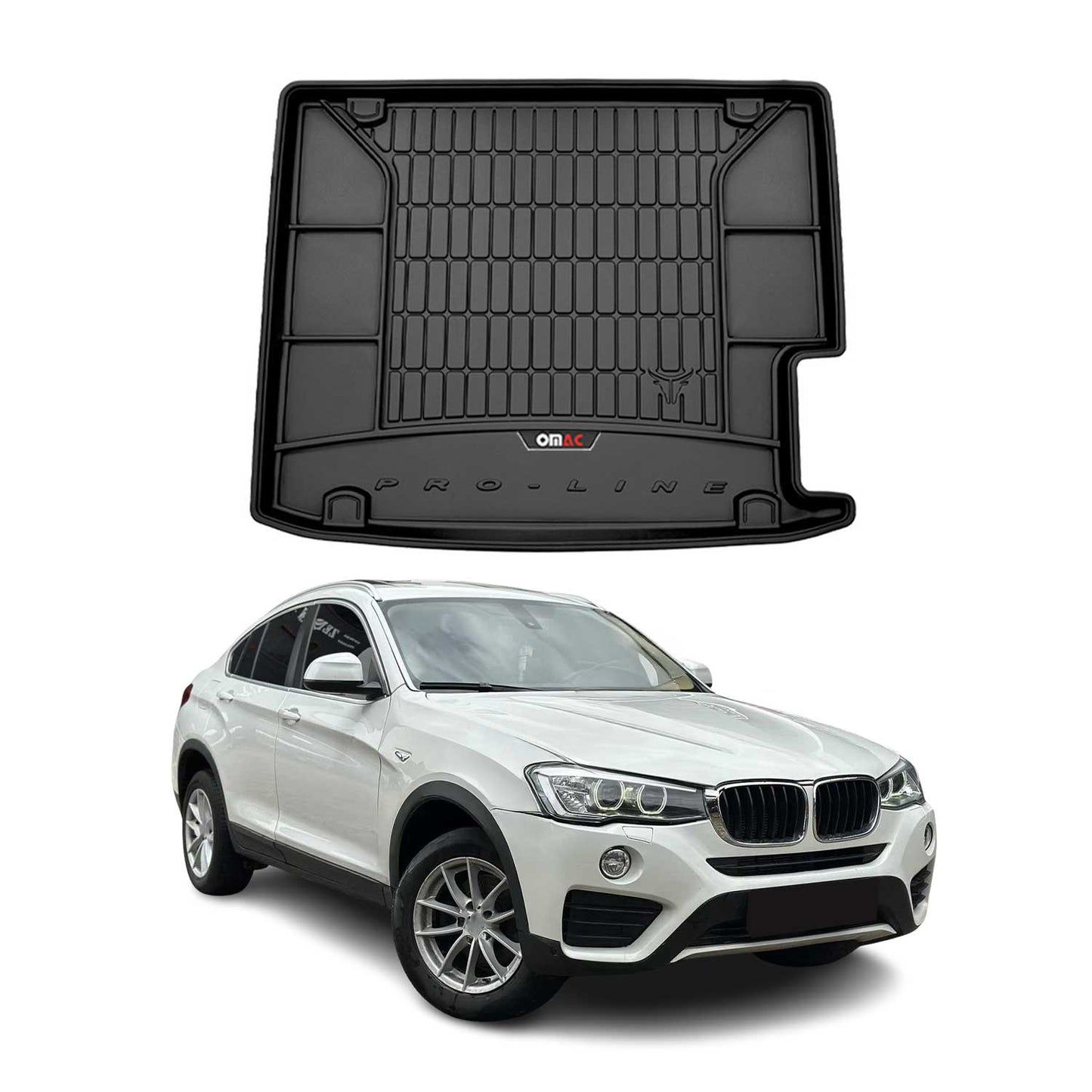 OMAC Gummi Kofferraumwanne für BMW X4 F26 2014-2018 TPE Laderaumwanne Schwarz