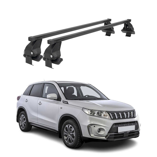 Menabo Dachträger für Suzuki Vitara mk4 2015-2019 Pre-FL 50kg Stahl Schwarz 2x