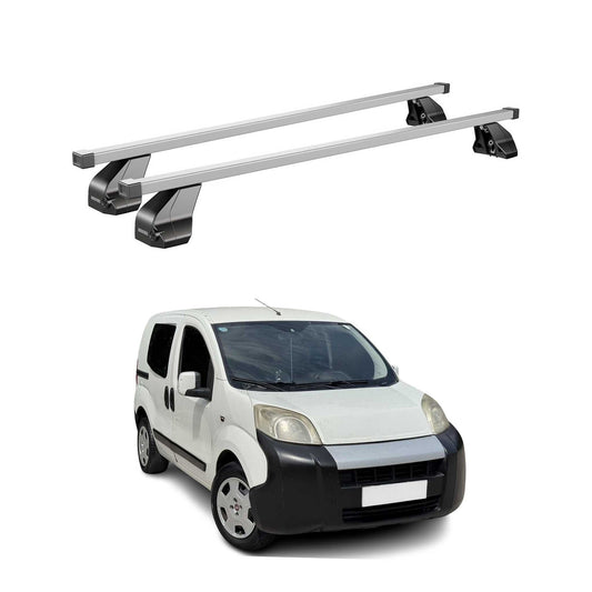 Menabo Dachträger Grundtäger für Fiat Qubo 2007-2016 75kg Stahl Silber 2 tlg