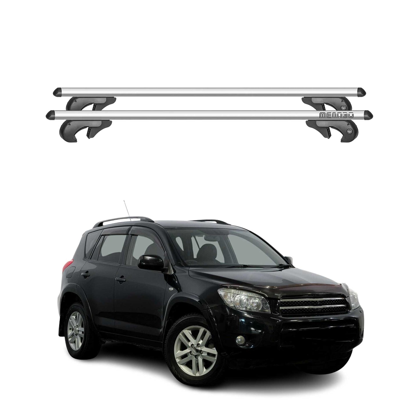 Menabo Dachträger Grundtäger für Toyota RAV4 III 2005-2012 90kg Alu Silber 2x