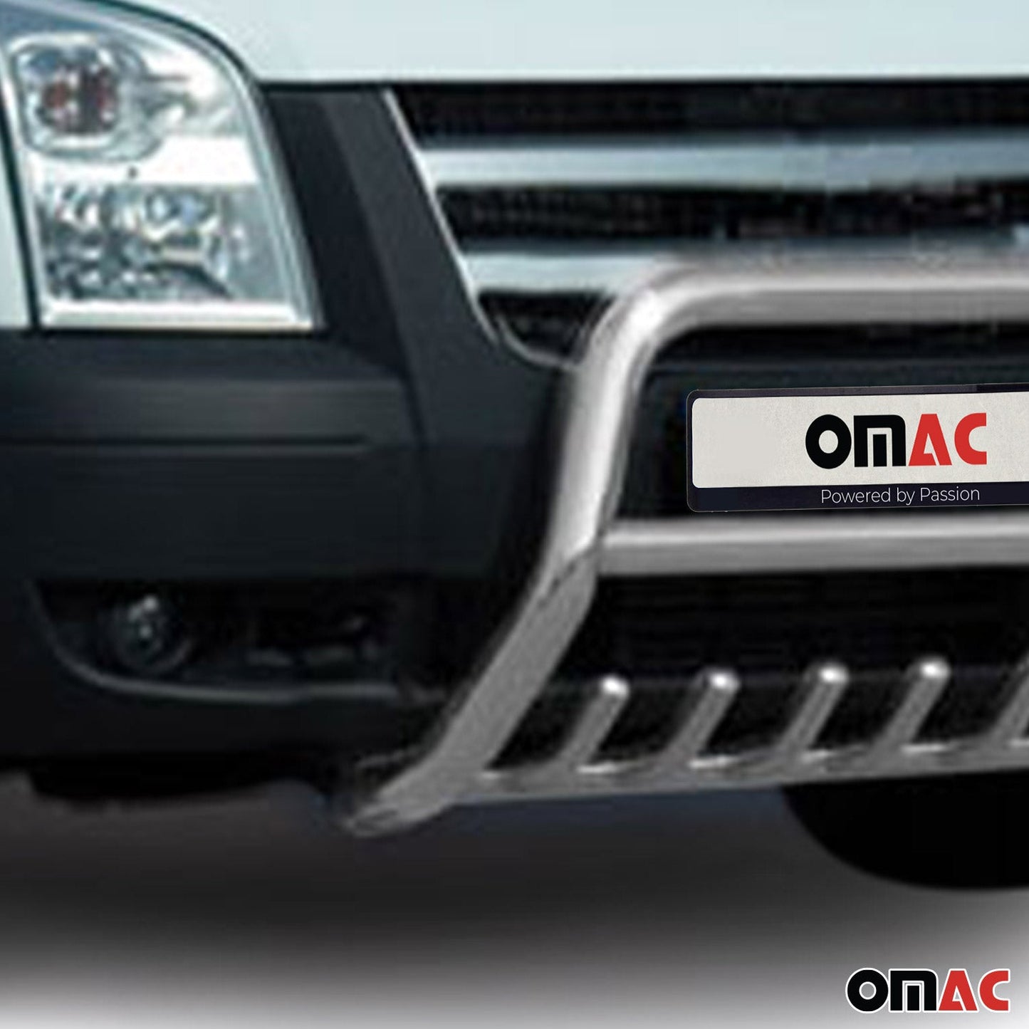 Bară de protecție/buton față pentru Ford Transit 2006-2012 cu ABE (omologare de tip germană) - argintiu