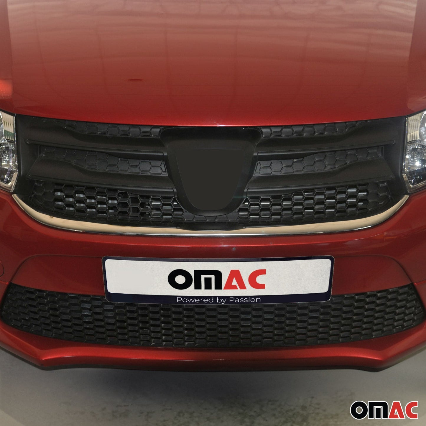 Kühlergrill Leisten Grillleisten für Dacia Sandero 2012-2017 Unten Chrom Silber