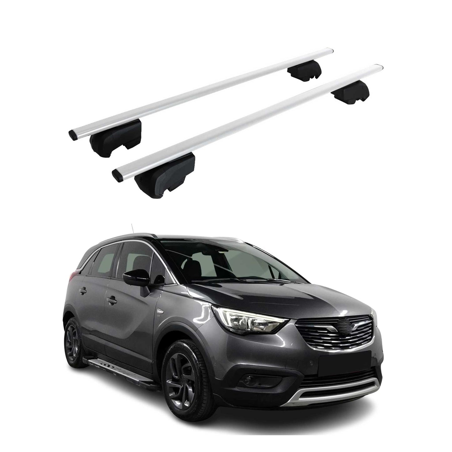Dachträger Gepäckträger für Opel Vauxhall Crossland X 2017-2021 ABE Silber