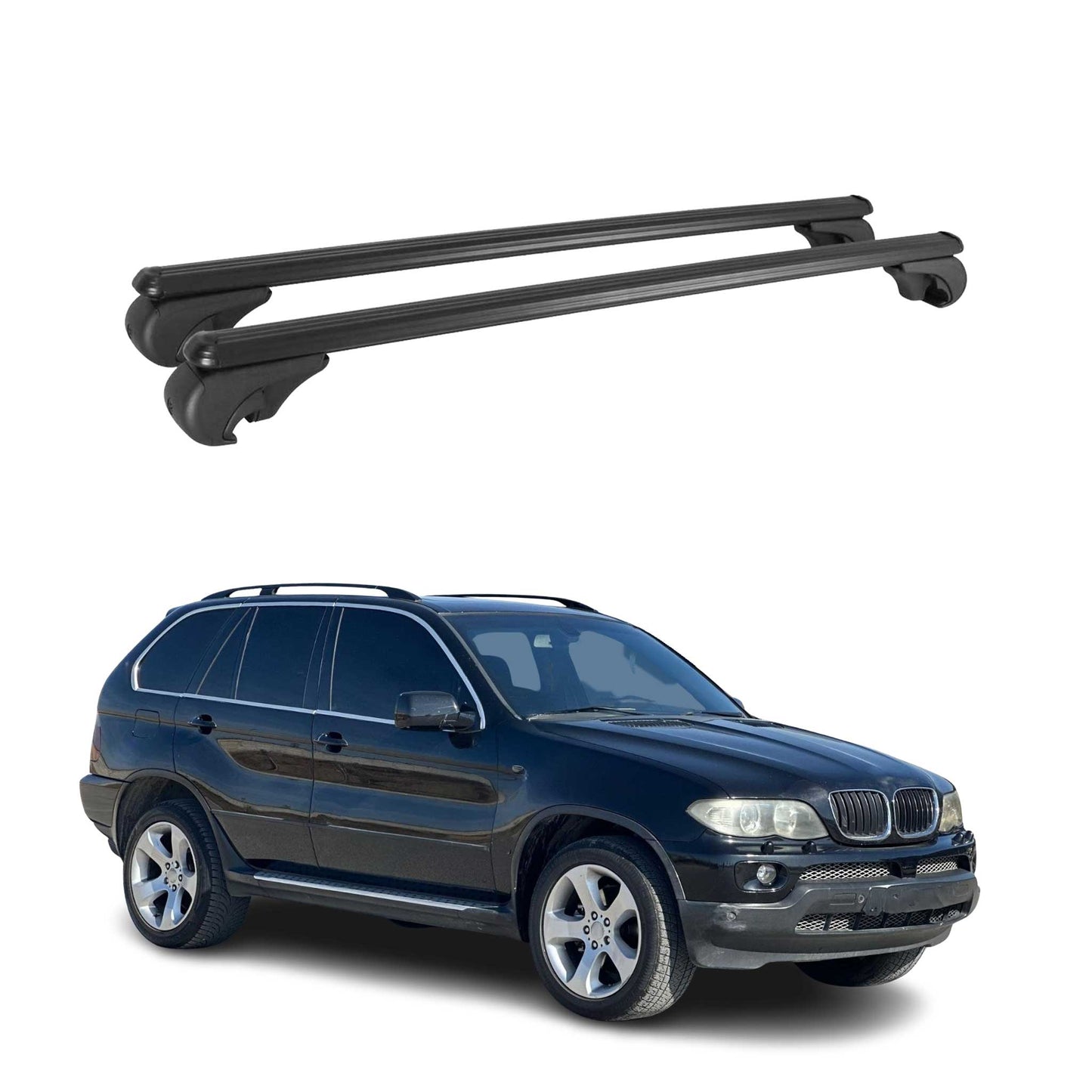 Dachträger Grundtäger für BMW X5 E53 1999-2006 75kg Alu Schwarz 2 tlg