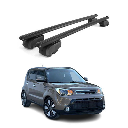 Dachträger Gepäckträger für Kia Soul II 2014-2019 ABE Aluminium Schwarz 2x