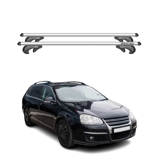 Menabo Dachträger Grundtäger für VW Golf Cross 2006-2010 90kg Alu Silber 2 tlg