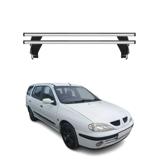 Menabo Dachträger für Renault Megane Grandtour mk1 1996-2002 50kg Alu Silber 2x