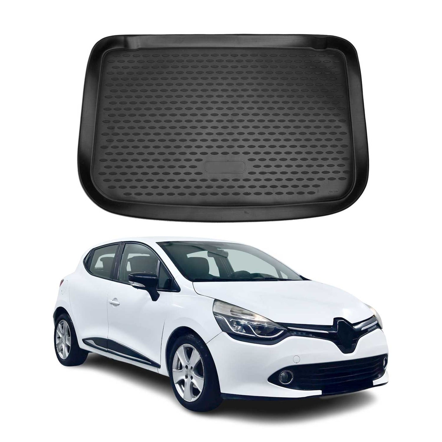 Kofferraummatte Kofferraumwanne für Renault Clio 2012-2019 Schragheck Gummi TPE