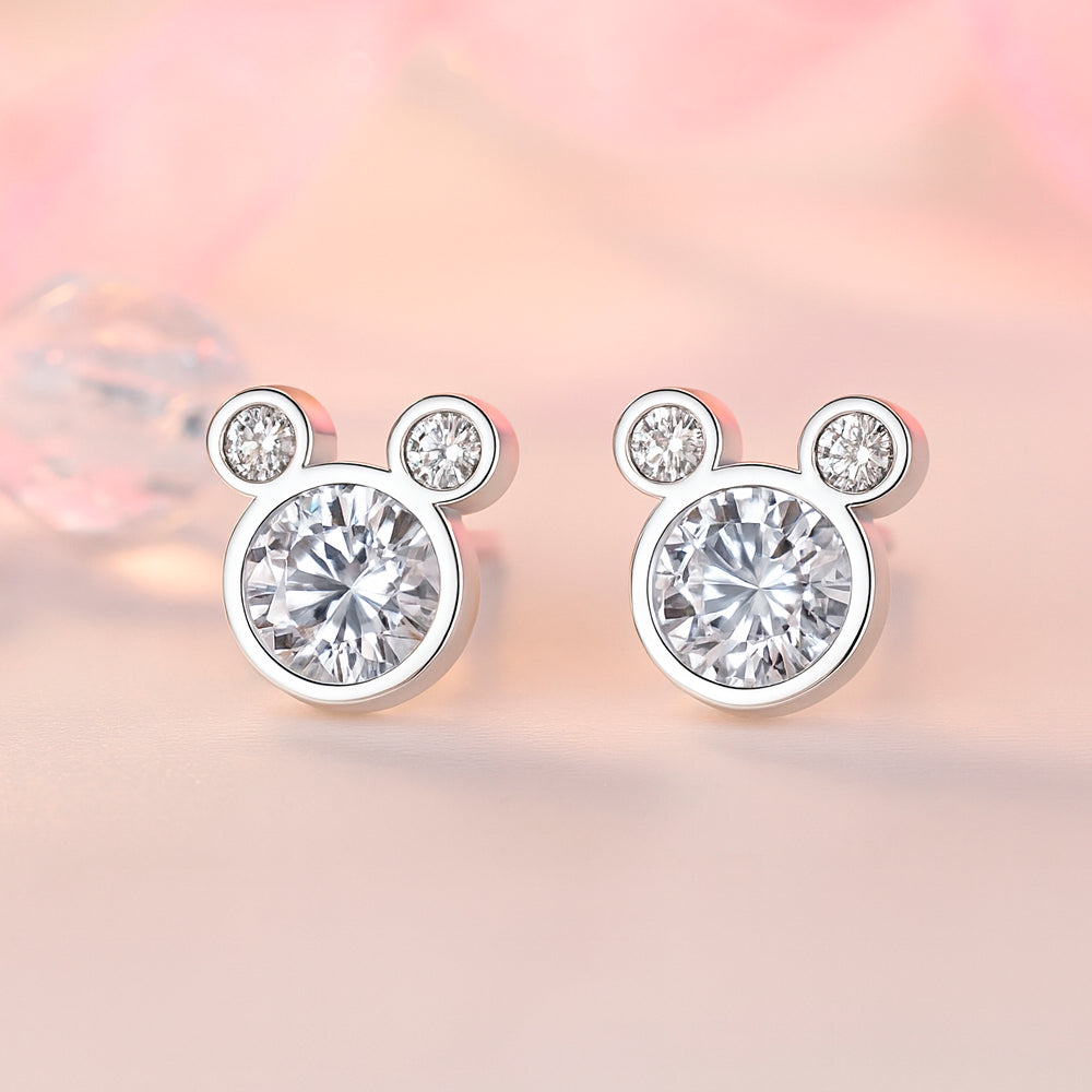 Cercei cu șurub din argint 925, șoarece mic, 8 mm