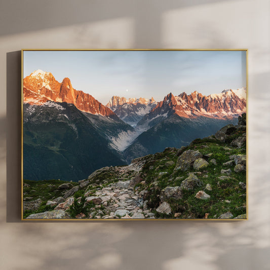 Aiguille Verte Kunstdruck Alpenpanorama - Größe 30x40 cm, 200 g/m², FSC