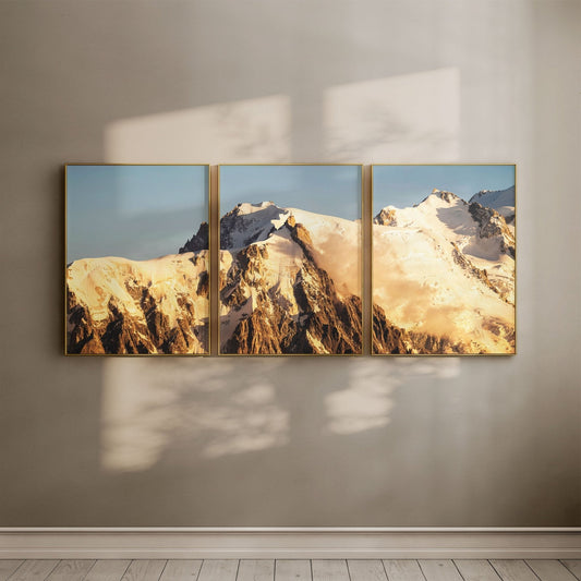 Aiguille Du Midi Triptychon Sonnenaufgang - Format 30x40 cm 200 g/m²