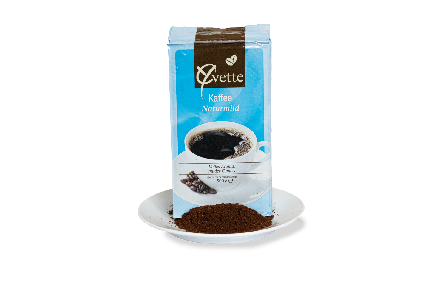 Yvette Kaffee Filterkaffee Naturmild Frisch - 500 g Gemahlener Kaffee Vakuumverpackt